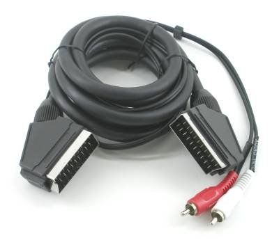 1.5 m Scart Kabel mit Cinch Ausgängen (2x Cinch Stecker)